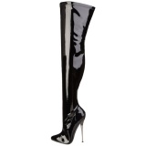 Vinyl 16 cm DAGGER-3000 fetish overknee boots shiny