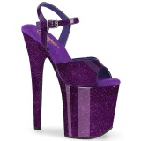 Violet 20 cm FLAMINGO-809GP glitter platform sandals shoes