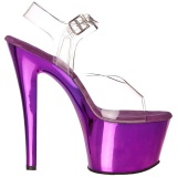 Violet Transparent 18 cm SKY-308 High Heels Platform