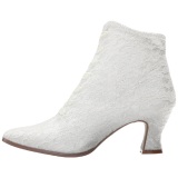 White 12 cm VICTORIAN-30 Lace Up Ankle Calf Women Boots