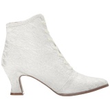 White 12 cm VICTORIAN-30 Lace Up Ankle Calf Women Boots