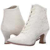 White 12 cm VICTORIAN-30 Lace Up Ankle Calf Women Boots