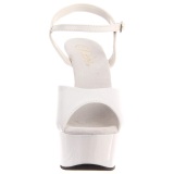 White 15 cm DELIGHT-609 platform pleaser high heels shoes