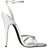 White 15 cm Devious DOMINA-108 high heeled sandals