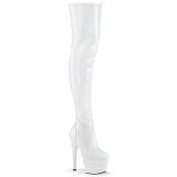 White 18 cm ADORE-3000HWR Hologram exotic pole dance overknee boots