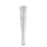 White Glitter 13 cm COURTLY-3015 Pleaser Overknee Boots