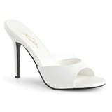 White Leatherette 10 cm CLASSIQUE-01 big size mules shoes