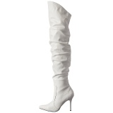 White Leatherette 10 cm CLASSIQUE-3011 High Heeled Overknee Boots