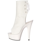 White Matte 15 cm DELIGHT-1018 Platform Ankle Calf Boots