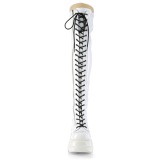 White Patent 11,5 cm SHAKER-374 overknee boots with laces