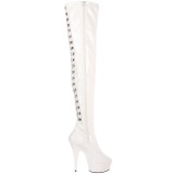 White Patent 15,5 cm DELIGHT-3063 Platform Thigh High Boots