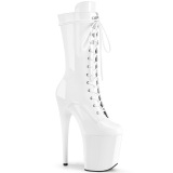 White Patent 20 cm FLA-1050 extrem platform high heels ankle boots