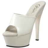 White Shiny 15,5 cm KISS-201 Platform High Mules