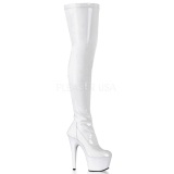 White Shiny 18 cm ADORE-3000 High Heeled Overknee Boots