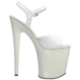 White Shiny 20 cm Pleaser FLAMINGO-809 High Heels Platform