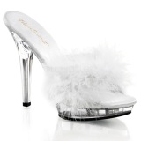 White Transparent 13 cm LIP-101-8 Plateau Women Mules Shoes