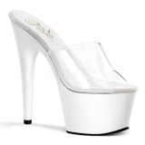 White Transparent 18 cm ADORE-701 Platform High Mules