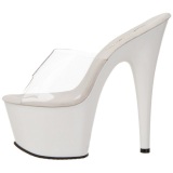 White Transparent 18 cm ADORE-701 Platform High Mules