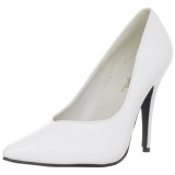 White Varnished 13 cm SEDUCE-420V pointed toe pumps with high heels