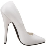 White Varnished 15 cm DOMINA-420 pointed toe high heel stilettos