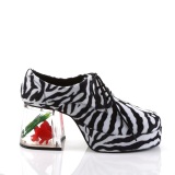 Zebra PIMP-02 mens pimp shoes lace-up with goldfish aquarium heel